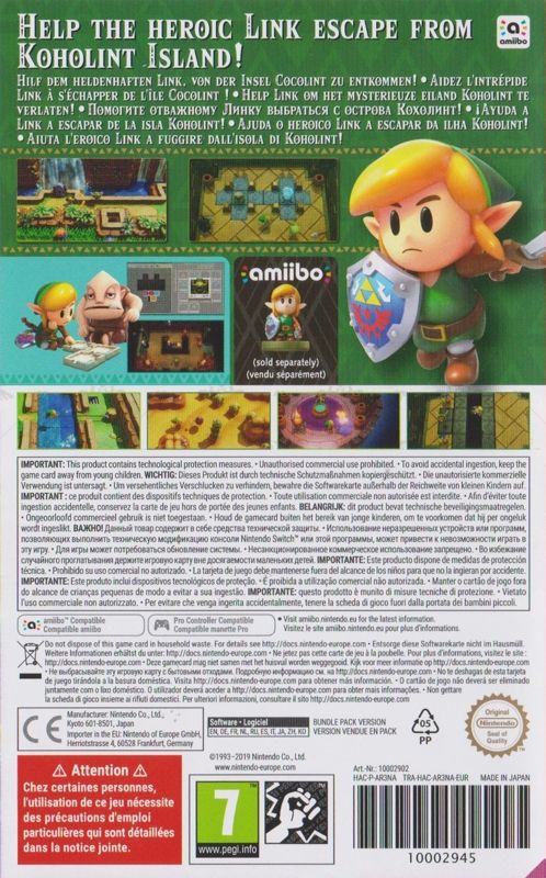 The Legend of Zelda Links Awakening Cover Art: Insert / Case for