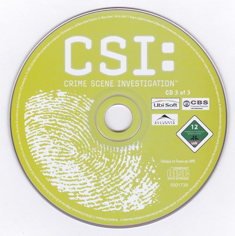Media for CSI: Crime Scene Investigation (Windows): Disc 3