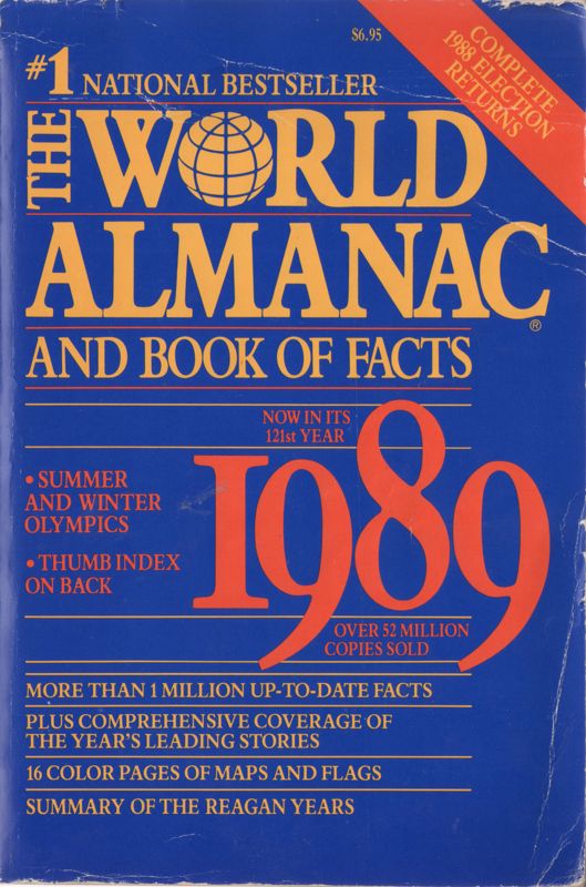 Extras for Where in the World Is Carmen Sandiego? (DOS) (1989 reissue): World Almanac 1989