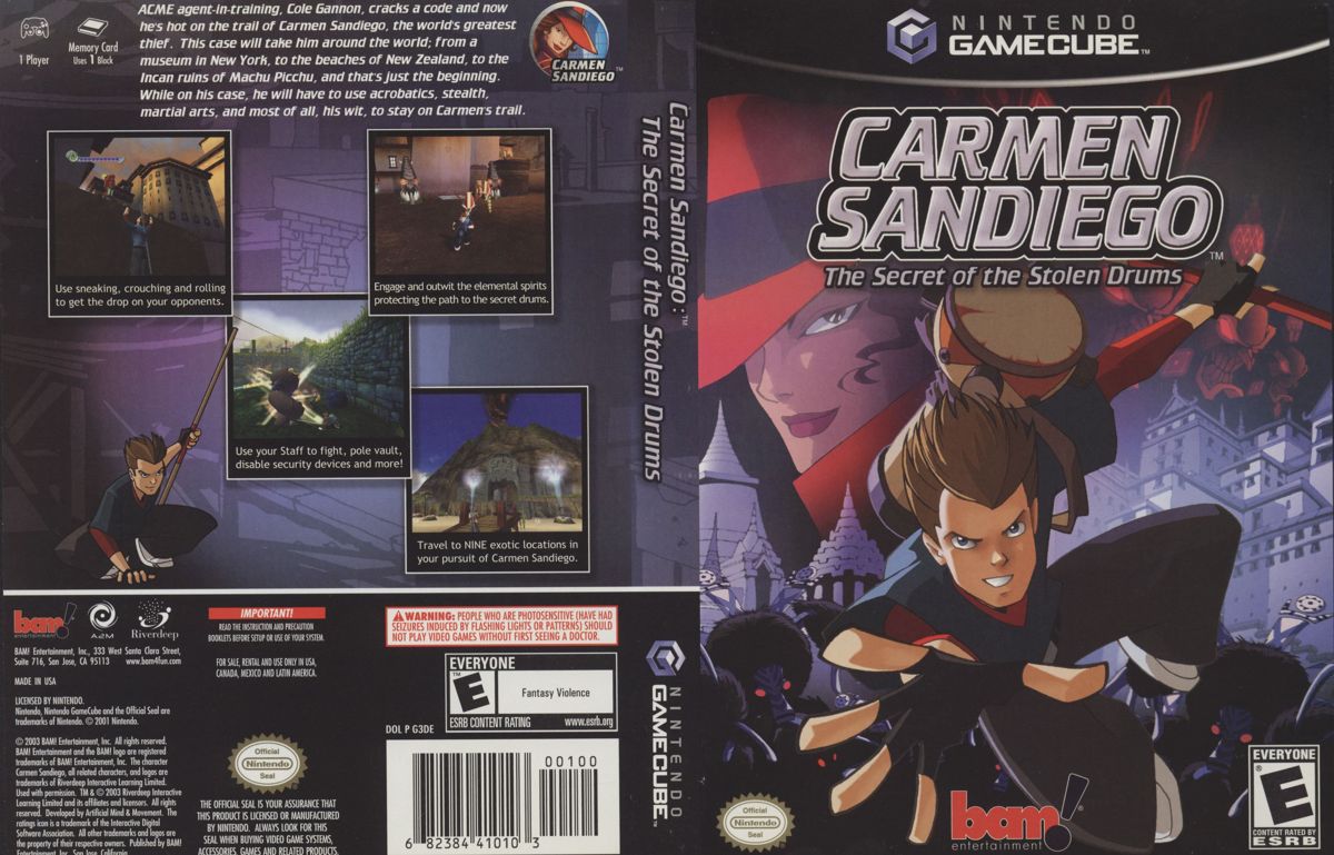 Full Cover for Carmen Sandiego: The Secret of the Stolen Drums (GameCube)