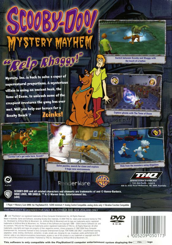 Back Cover for Scooby-Doo!: Mystery Mayhem (PlayStation 2)