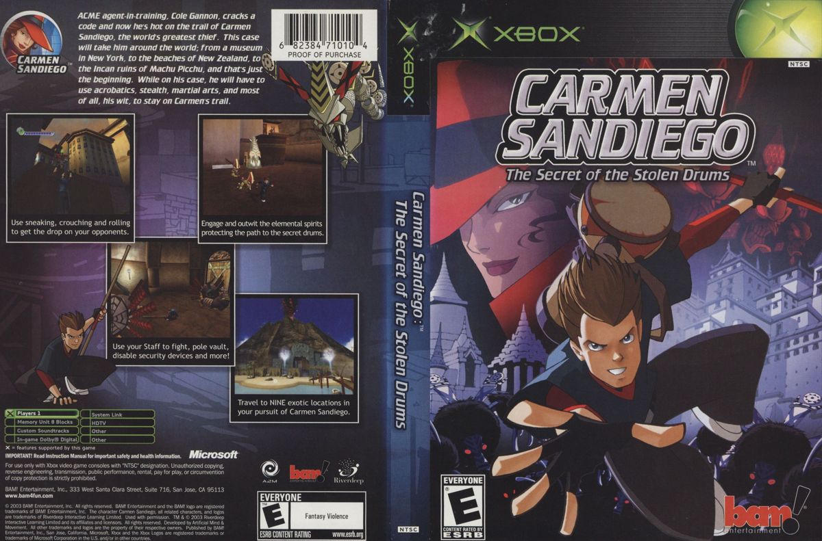 Full Cover for Carmen Sandiego: The Secret of the Stolen Drums (Xbox)