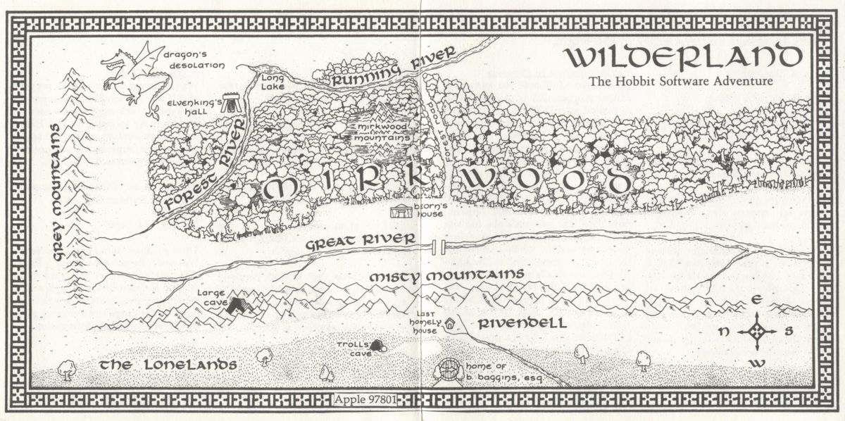 Map for The Hobbit (Apple II)
