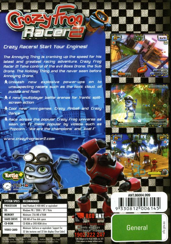 Back Cover for Crazy Frog Arcade Racer (Windows)