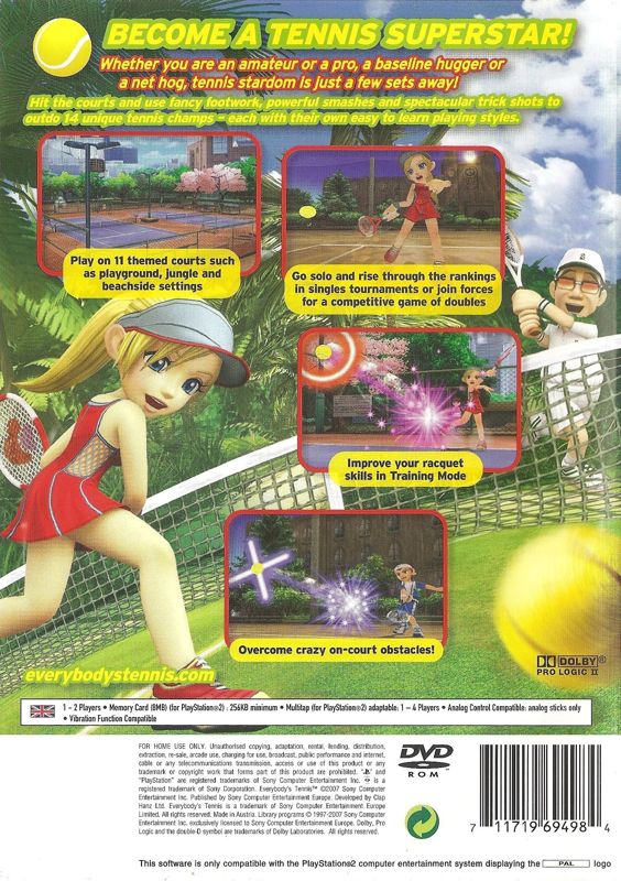 Hot Shots Tennis cover or packaging material - MobyGames