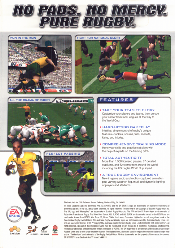 Back Cover for Rugby 2004 (Windows)