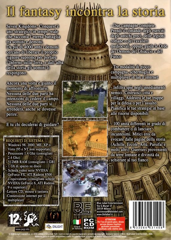 Back Cover for Seven Kingdoms: Conquest (Windows)
