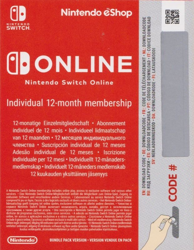 Opções de adesão, Nintendo Switch Online