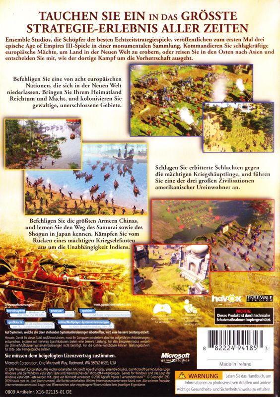 Back Cover for Age of Empires III: Complete Collection (Windows) (CD-ROM release)