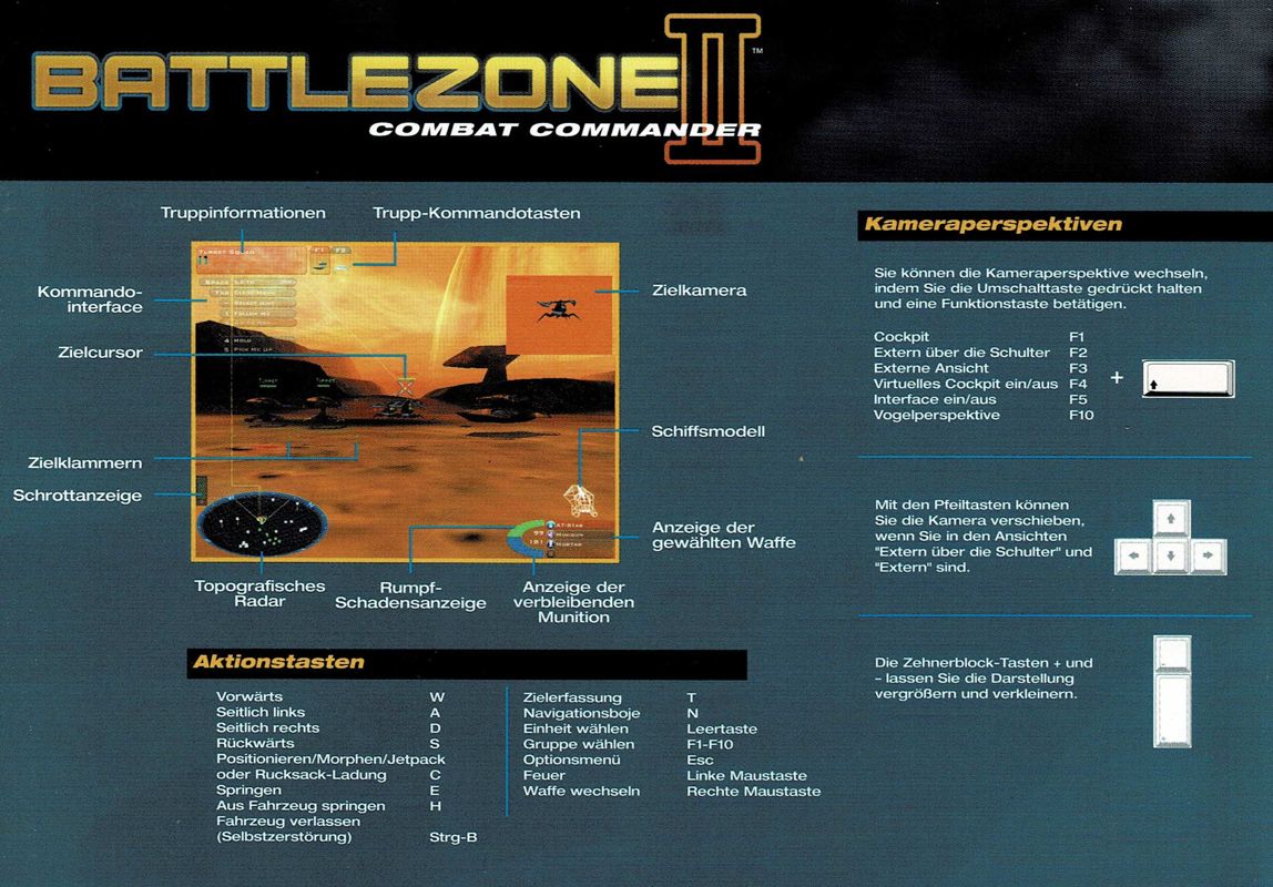 Reference Card for Battlezone II: Combat Commander (Windows): Front