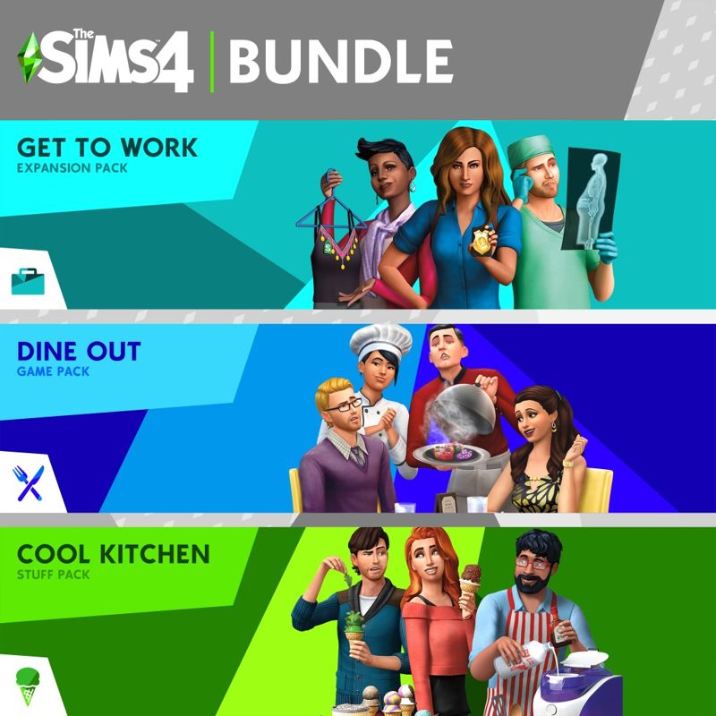 The Sims 4: Bundle (Get to Work, Dine Out, Cool Kitchen Stuff) - Xbox One, Electronic Arts