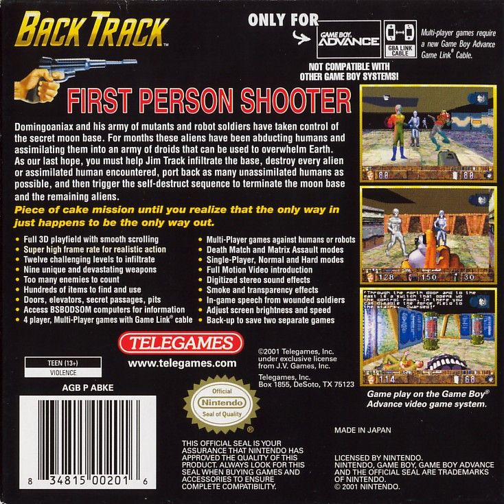 Back Cover for BackTrack (Game Boy Advance)