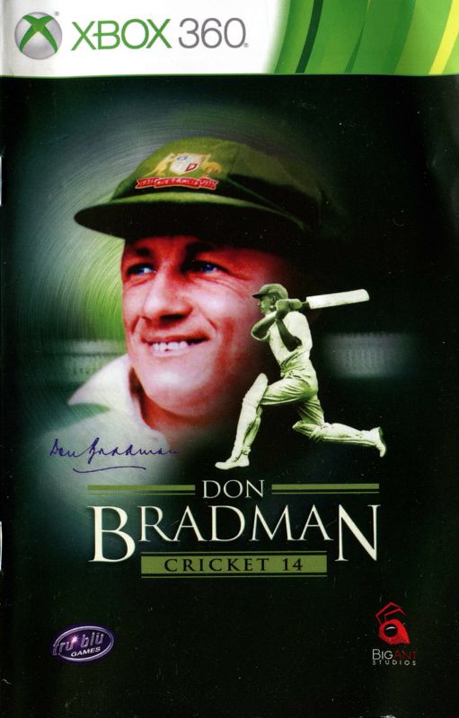 Manual for Don Bradman Cricket 14 (Xbox 360): Front