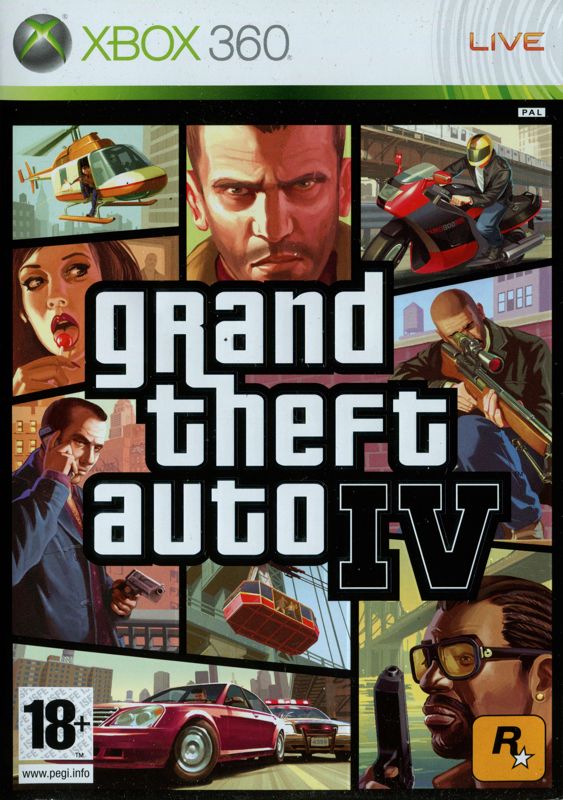 Front Cover for Grand Theft Auto IV (Xbox 360) (Release with PEGI rating)