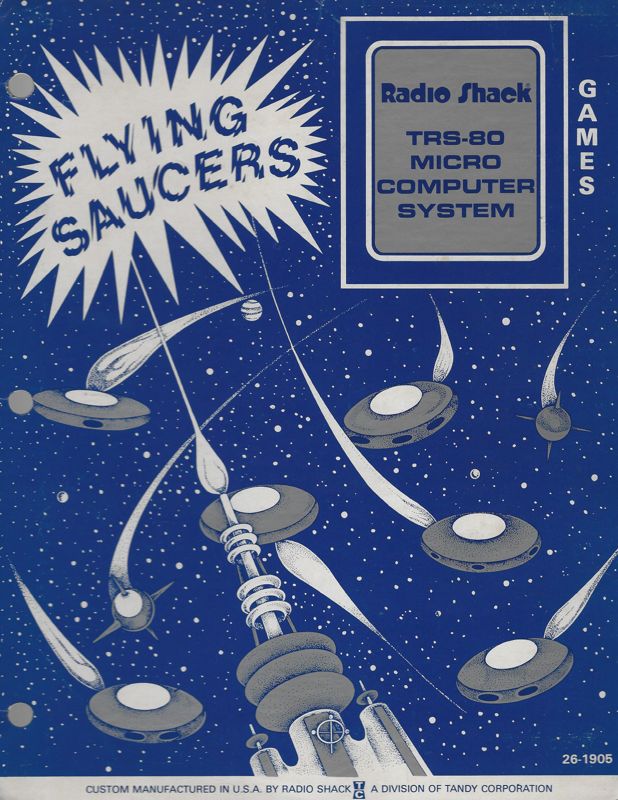 Front Cover for Flying Saucers (TRS-80) (Alternate release - rigid cardstock (1 page) instead of full manual)