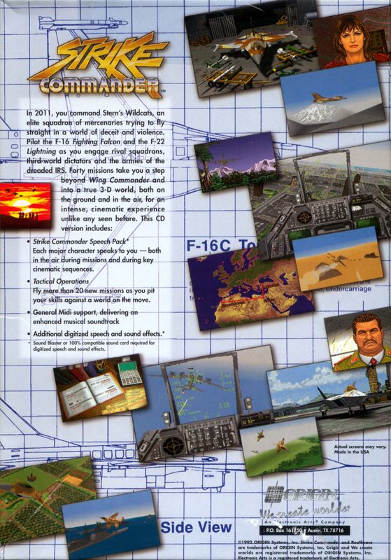 Back Cover for Strike Commander: CD-ROM Edition (DOS)