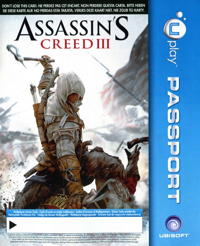 Extras for Assassin's Creed III (Special Edition) (PlayStation 3) (Bundled release): DLC flyer - front