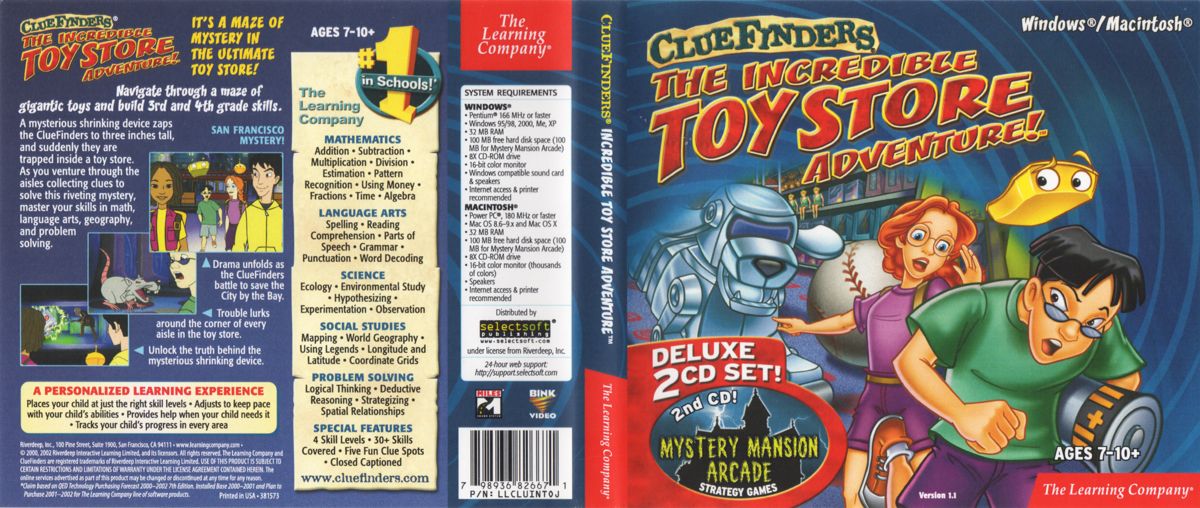 Full Cover for ClueFinders: The Incredible Toy Store Adventure (Macintosh and Windows)