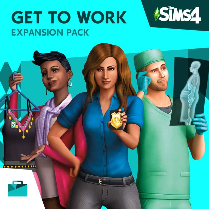 Front Cover for The Sims 4: Get to Work (PlayStation 4) (download release)