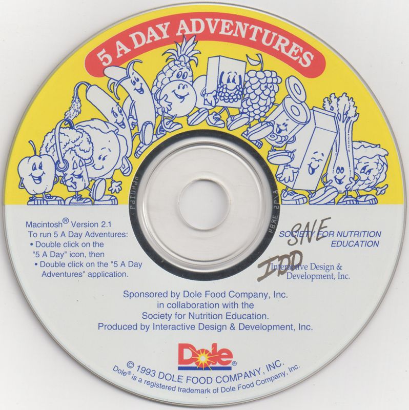 Media for Dole: 5 A Day Adventures (Macintosh)