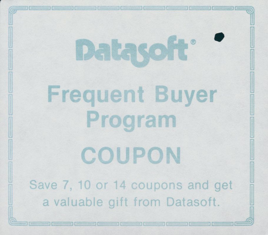 Other for Gunslinger (Commodore 64): Frequent Buyer Program Coupon