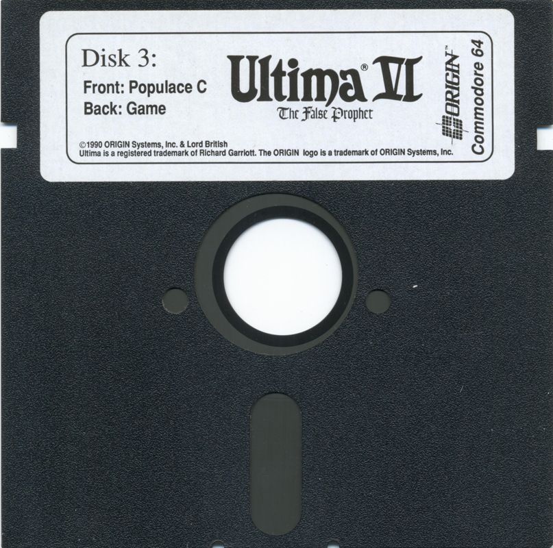 Media for Ultima VI: The False Prophet (Commodore 64): disk 3