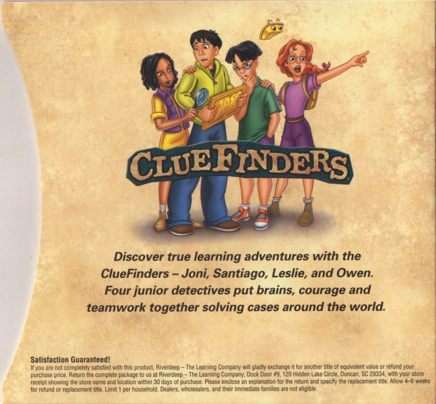 Other for ClueFinders: 5th Grade Adventures (Macintosh and Windows) (2002 reissue): Sleeve case - Inside right panel