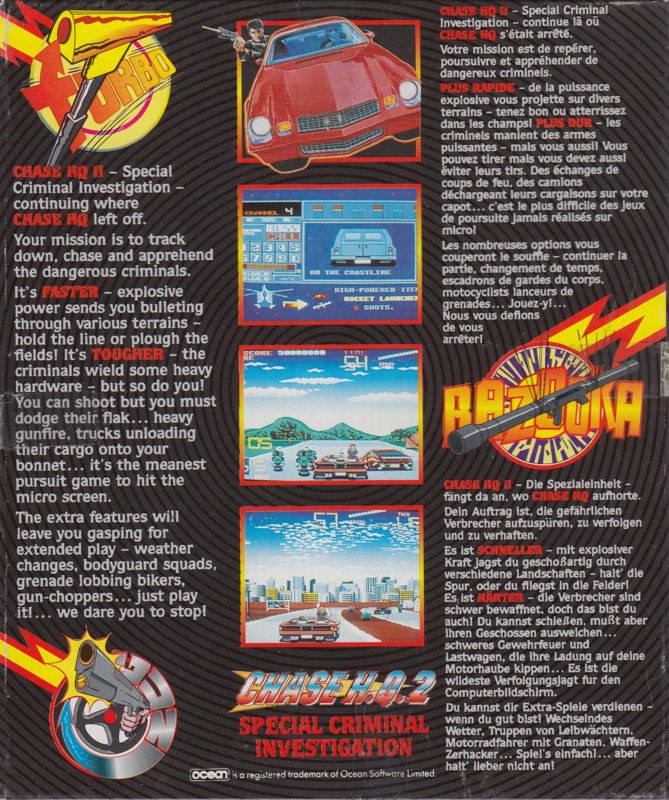 Back Cover for S.C.I.: Special Criminal Investigation (Atari ST)
