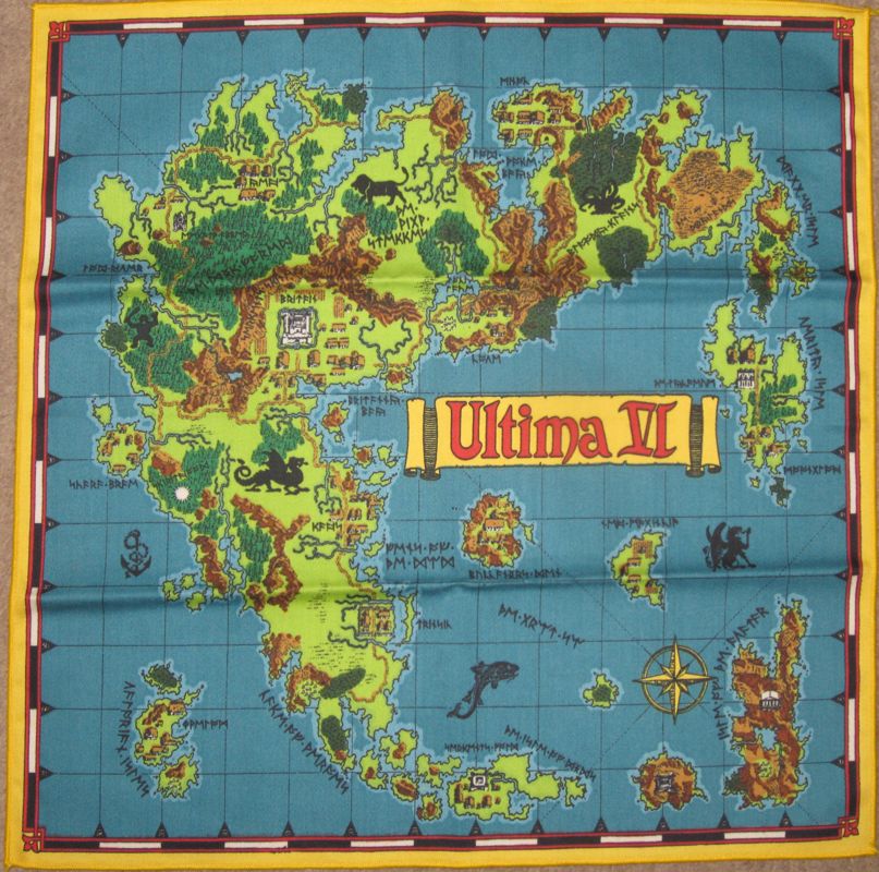 Map for Ultima VI: The False Prophet (Commodore 64): cloth map