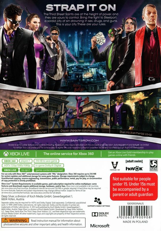 Saints Row The Third cover or packaging material MobyGames