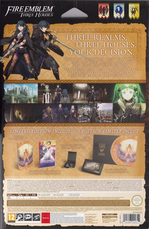 Back Cover for Fire Emblem: Three Houses (Limited Edition) (Nintendo Switch)