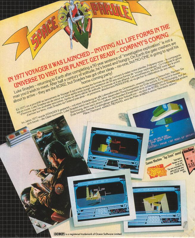 Back Cover for Voyager (Atari ST)