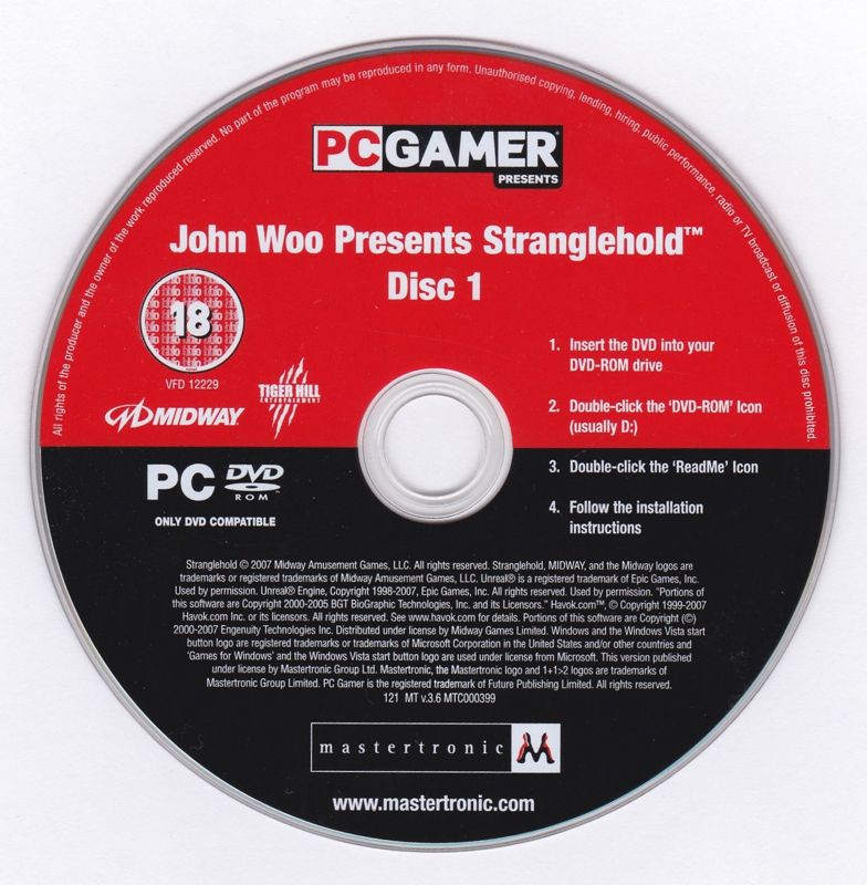 Media for Stranglehold (Windows) (PC Gamer Presents release): Disc 1