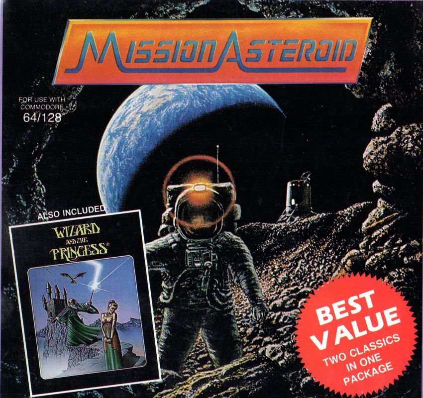 Front Cover for Mission Asteroid & Wizard and the Princess (Commodore 64)