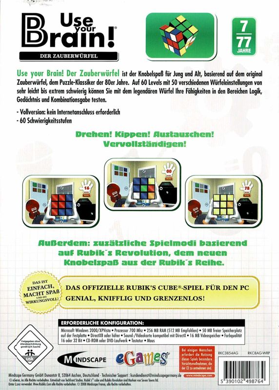 Back Cover for Rubik's Cube Challenge (Windows)