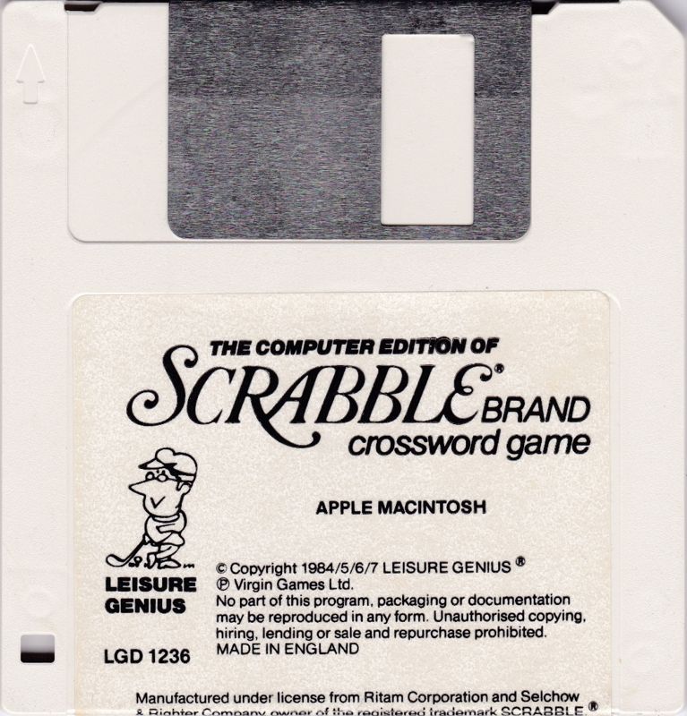 Media for The Computer Edition of Scrabble Brand Crossword Game (Macintosh) (EAD release): Front