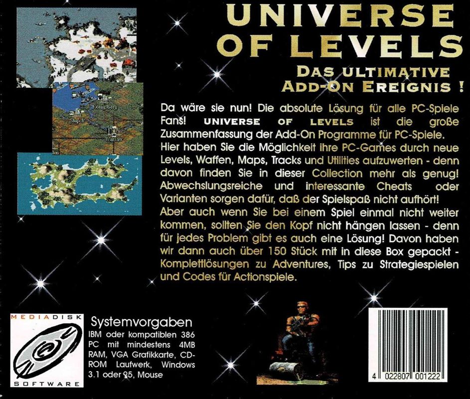 Other for Universe of Levels: Das Ultimative Add-On Ereignis! (Windows and Windows 3.x): Jewel Case - Back
