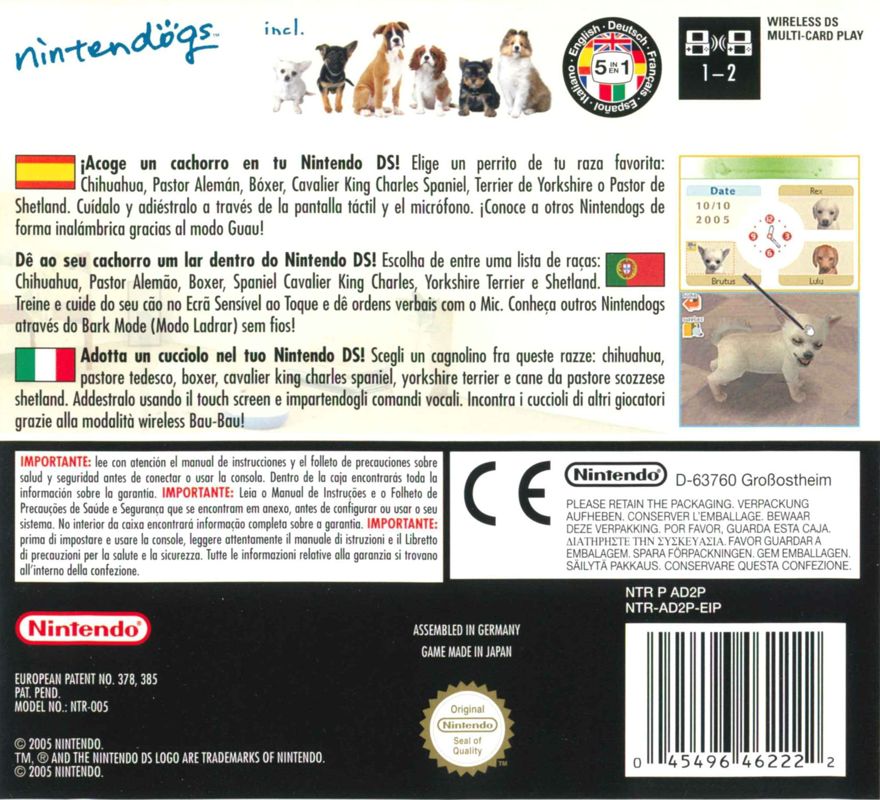 Nintendogs cover or packaging material - MobyGames