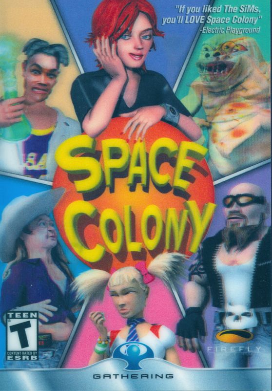 Front Cover for Space Colony (Windows): Lenticular which creates autostereoscopy