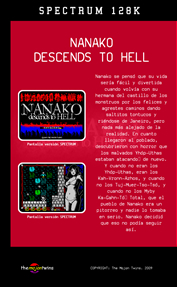 Back Cover for Nanako Descends to Hell (ZX Spectrum) (download release)