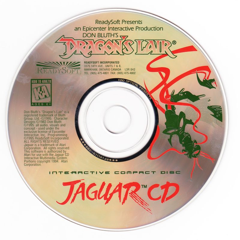 Media for Dragon's Lair (Jaguar)