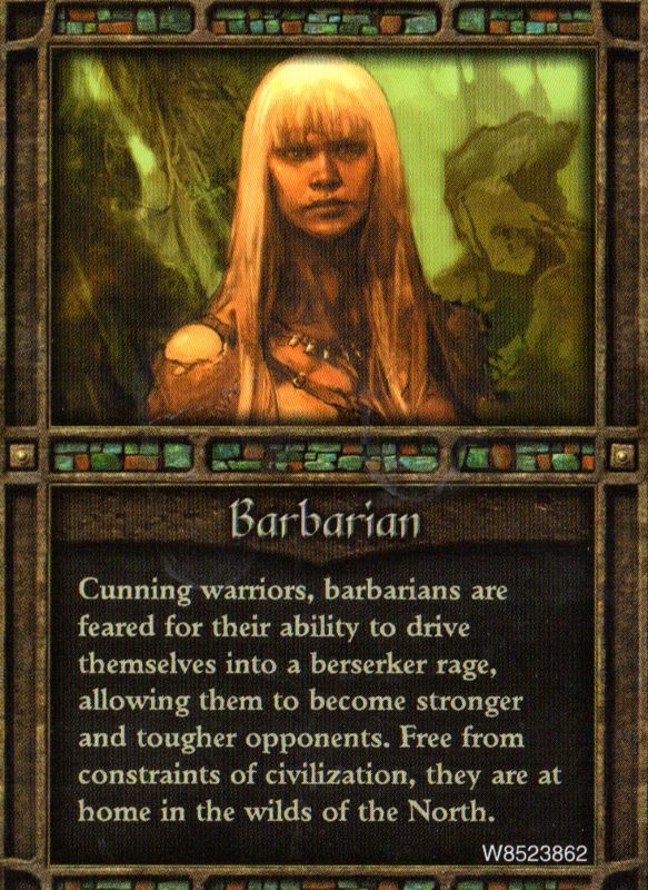 Extras for Icewind Dale II (Collector's Edition) (Windows): Character Card - Barbarian