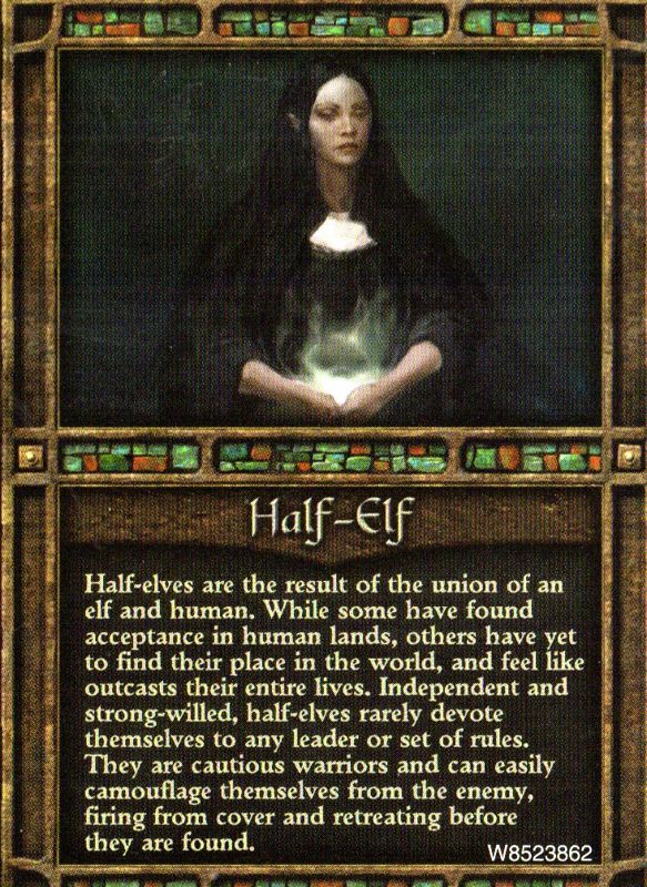 Extras for Icewind Dale II (Collector's Edition) (Windows): Character Card - Half Elf