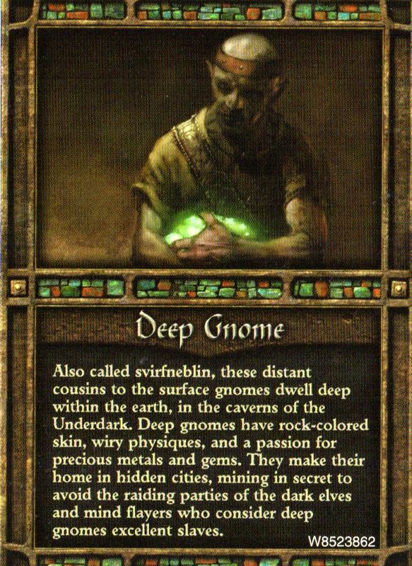 Extras for Icewind Dale II (Collector's Edition) (Windows): Character Card - Deep Gnome