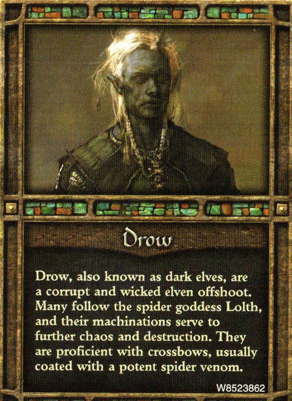 Extras for Icewind Dale II (Collector's Edition) (Windows): Character Card - Drow