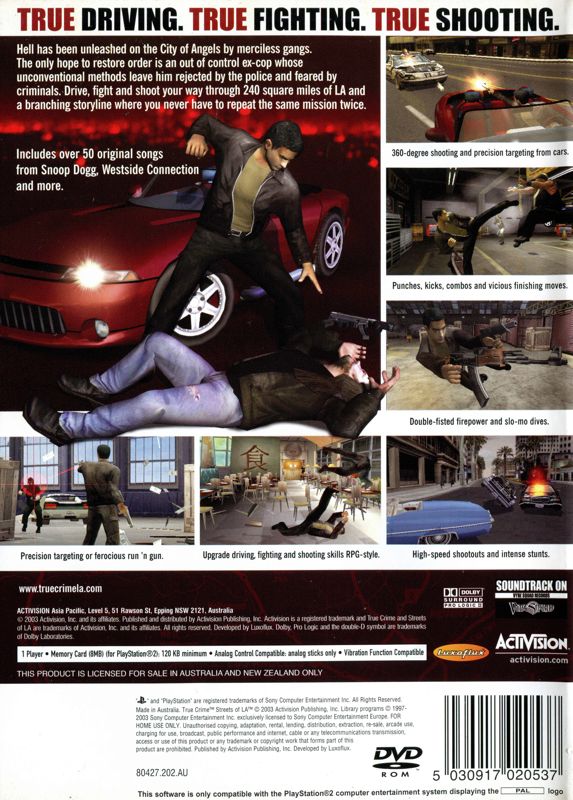 True Crime: Streets of LA cover or packaging material - MobyGames
