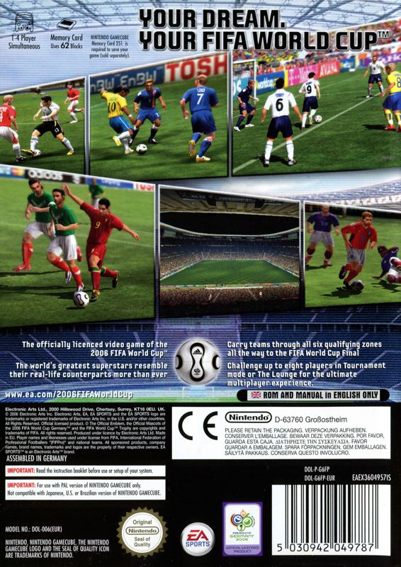 Back Cover for FIFA World Cup: Germany 2006 (GameCube)