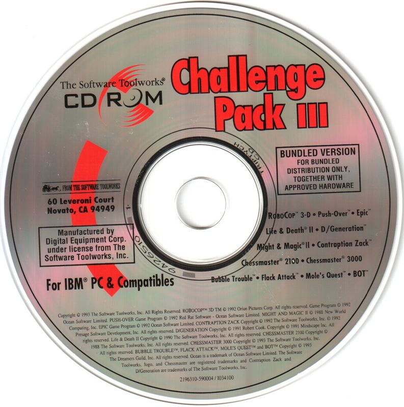 Media for The Software Toolworks CD ROM Challenge Pack III (DOS and Windows 3.x) (Bundled edition)