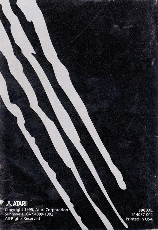 Manual for Fight for Life (Jaguar): Back
