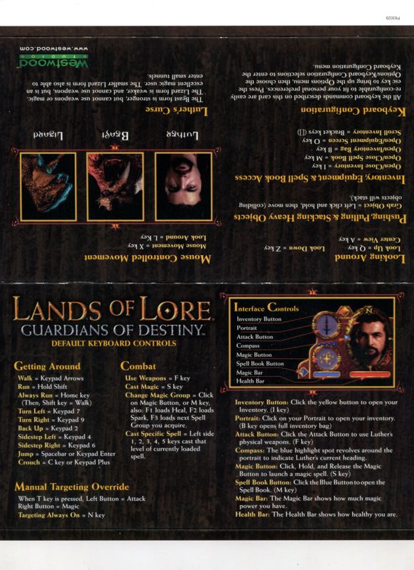 Reference Card for Lands of Lore: Guardians of Destiny (DOS and Windows): Connectable Stand